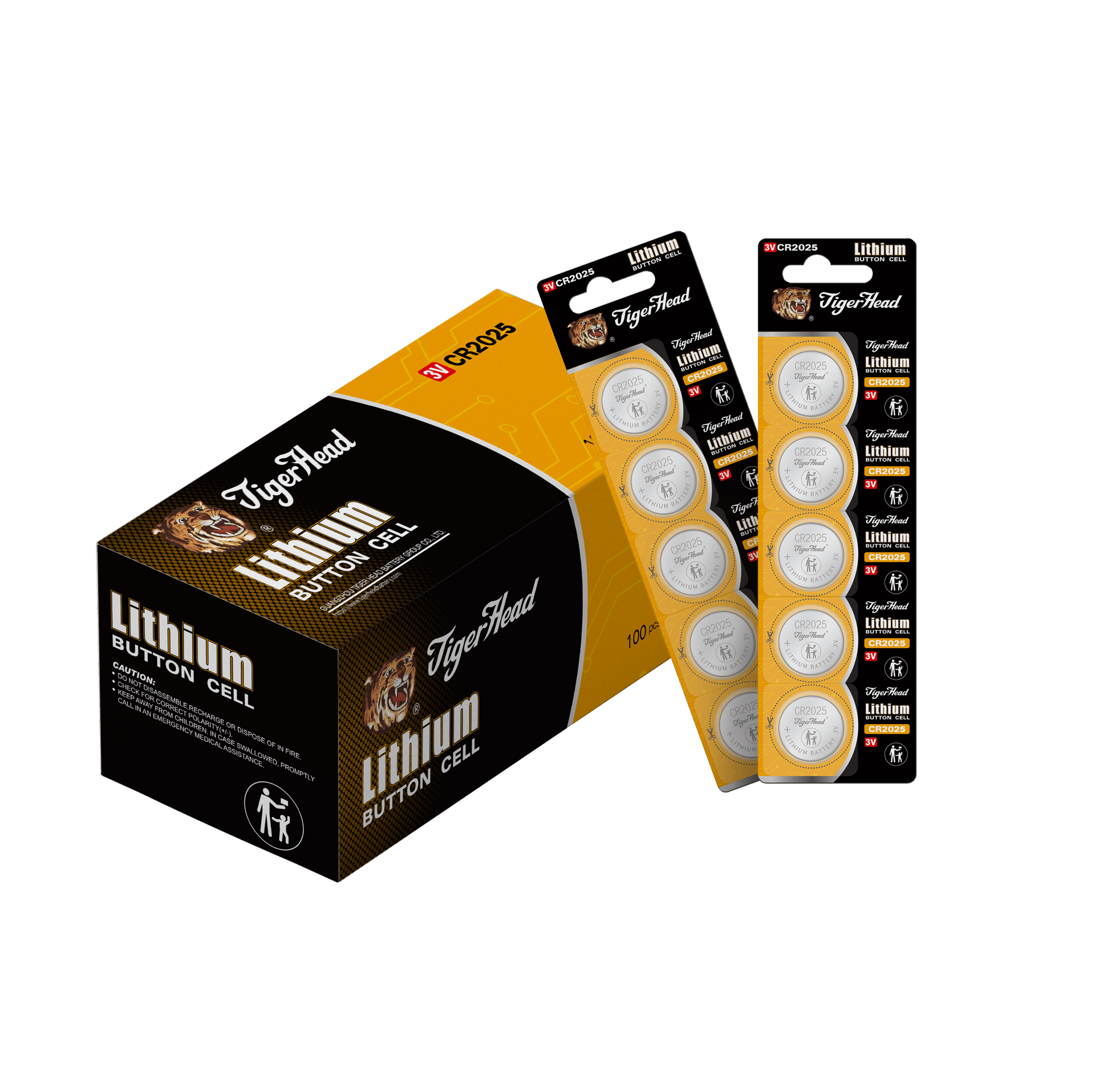 Литиевая батарейка-таблетка 3 В с головкой тигра, Cr2016/Cr2032/Cr2025